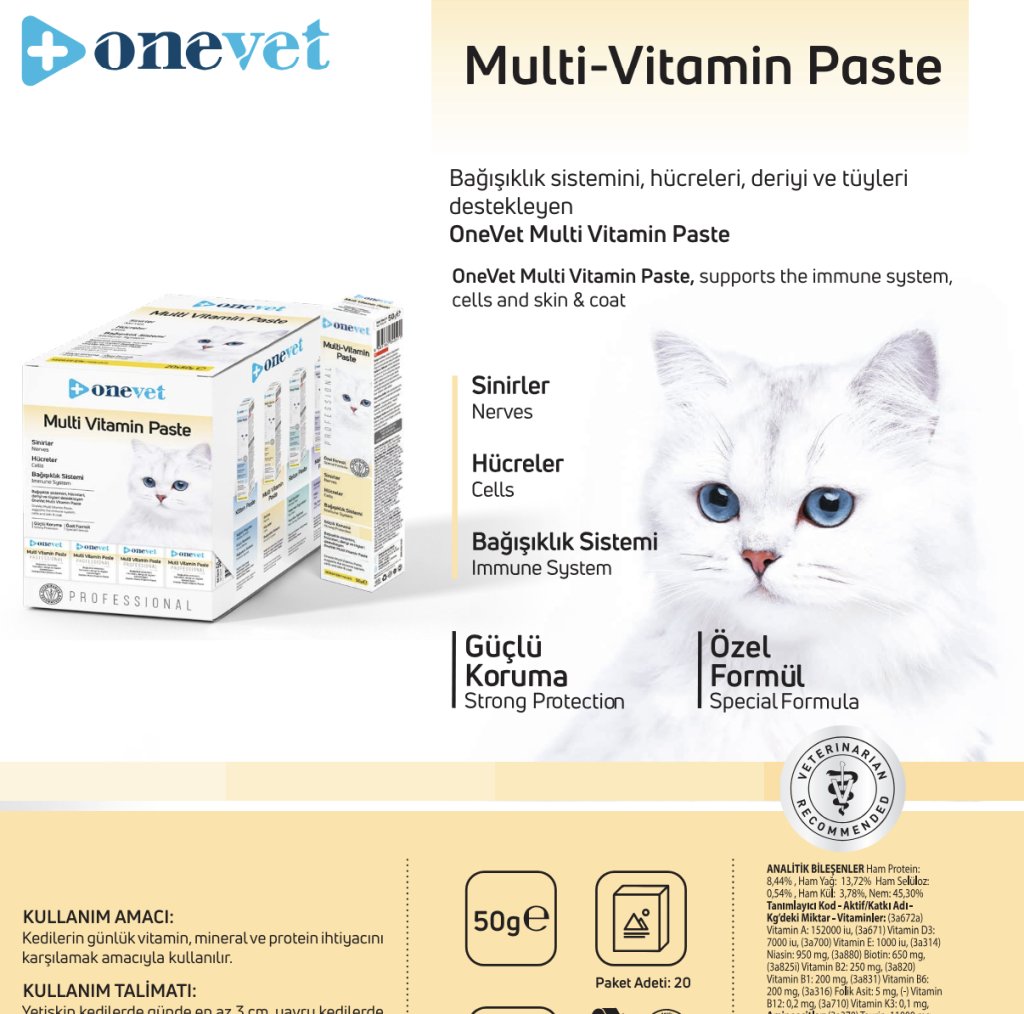 Onevet Multi Vitamin Paste En iyi Kedi Maltı